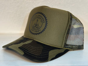 GREEN CAMO TRUCKER HAT