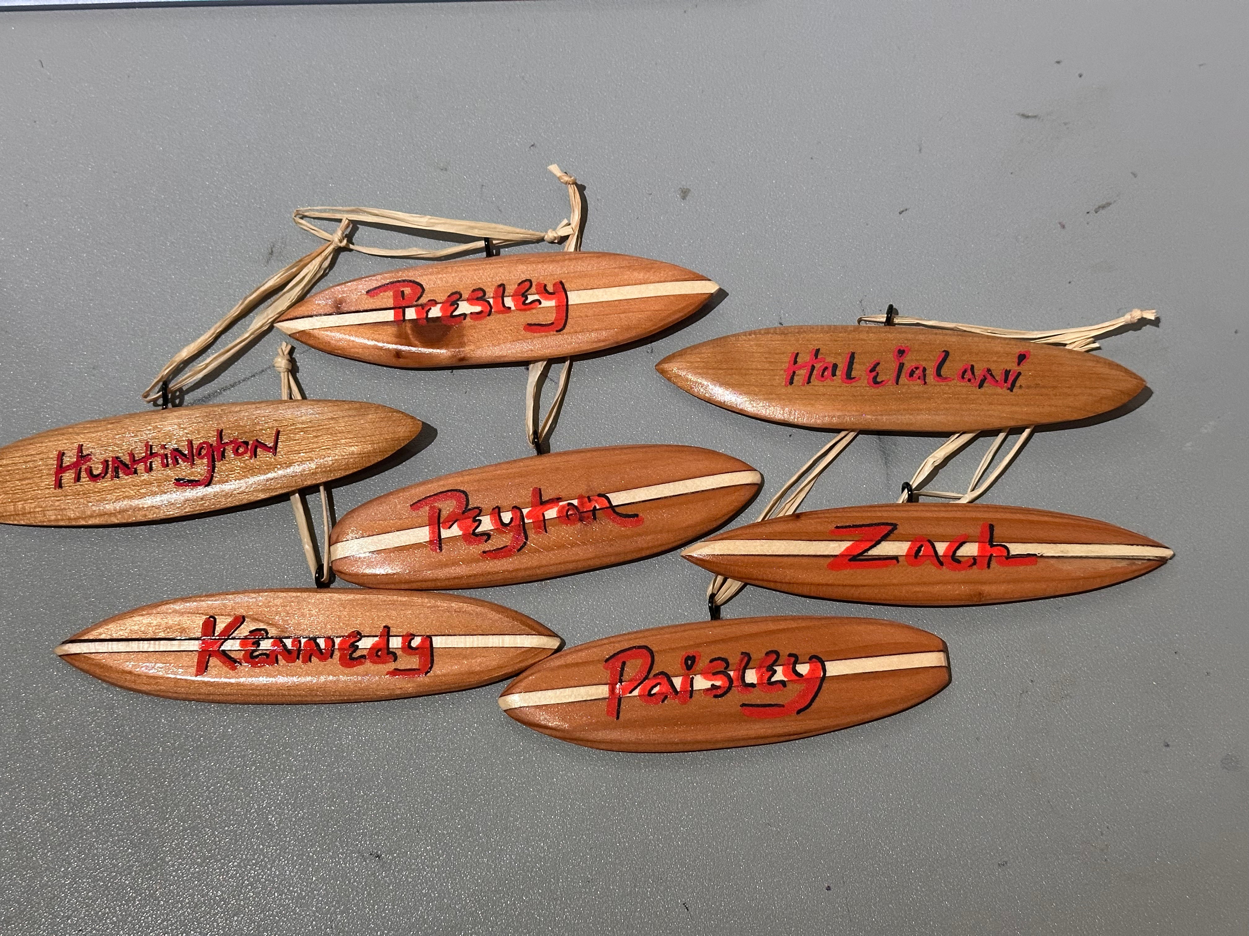 5-Inch Handmade Wooden Surfboard Ornaments